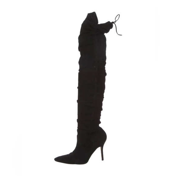 ❤️Manolo Blahnik Suede Over-The-Knee Lace-Up Boots❤️ - Picture 1 of 5